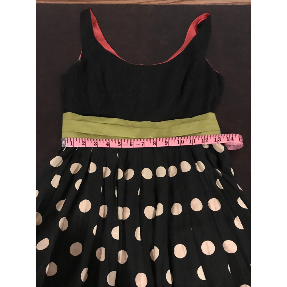Anthropologie Corey Lynn Calter Polka Dot Fit Flare Dress Size 8 Slice of Lime - Picture 7 of 9